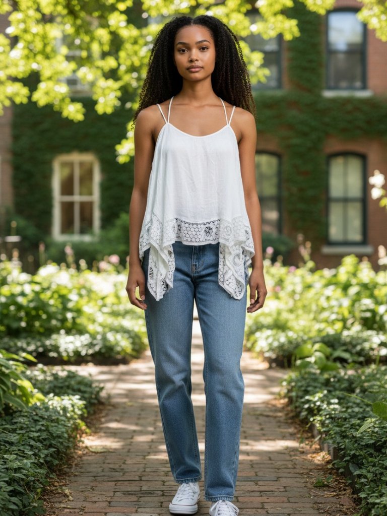 White H&M Spaghetti Strap Top Sz M
